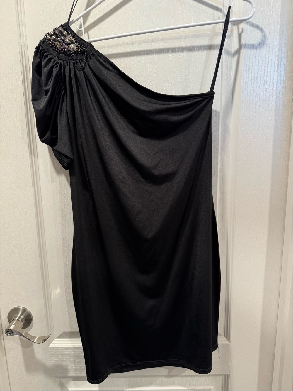Rue21 Black One Shoulder Embellished Cocktail Dress L - Picture 2 of 9